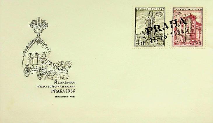 Pamětní obálka PRAGA 1955 - Filatelie