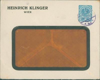 13B2590 Austria soukromá celinová obálka H. Klinger Vídeň
