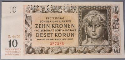 10 Korun 1942 Zehn Kronen SPECIMEN Protektorát, super stav