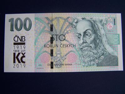 100 korun serie M sto let čs. měny UNC