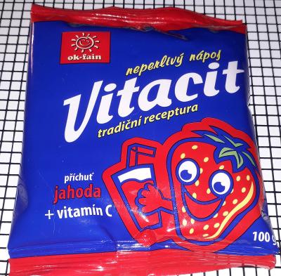 Vitacit neperlivý nápoj v prášku jahoda+vitamín C 100g