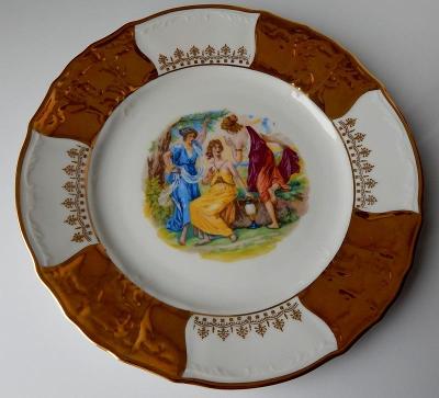 Ozdobný talíř TŘI GRÁCIE se zlatým zdobením - Bernadotte - 24,5 cm