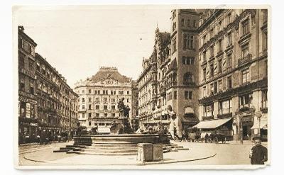 Starožitné Rakousko: Wien / Vídeň, Markt Donnerbrunnen, rok 1915 ! ! !