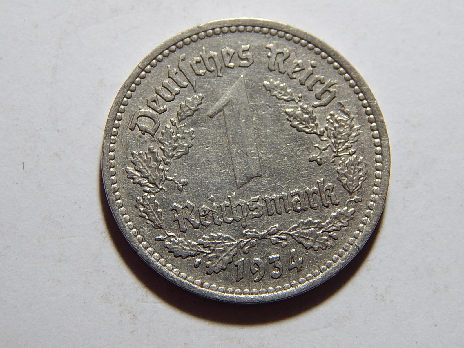Nemecko 3. Ríša 1 Reichsmark 1934 A XF č27487 - Numizmatika