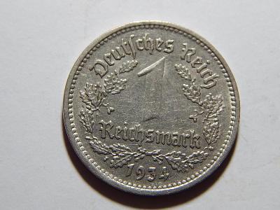 Německo 3. Říše 1 Reichsmark 1934 E XF č27485