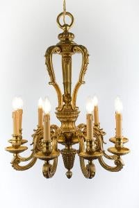 Starožitný lustr Mazarin. Zlacený bronz. 33 Kg