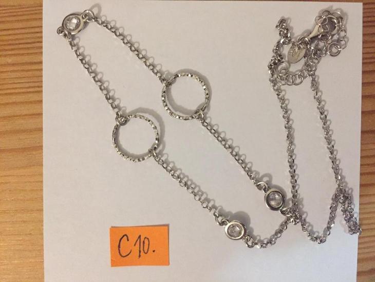 stříbrný řetízek s přívěsky, AG 925 punc, 46 cm, 4,47 gr - Šperky