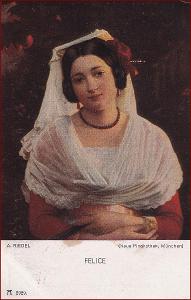 Žena * Felice, portrét, umělecká, sign. Riedel * M4651
