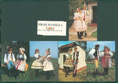 11D2234 Slovácko - kroje - soubor 9ks pohlednic