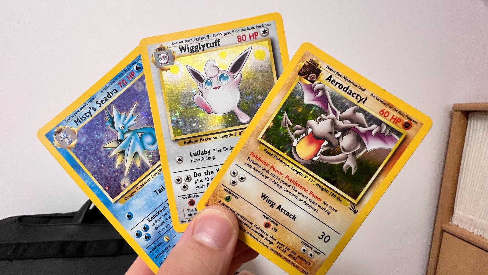 Pokémoni - originál 1999 holo - Mistys Seadra, Aerodactyl, Wiglytuff - Zábava