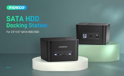 FIDECO dokovací stanice pro dva SATA HDD/SSD 2,5 a 3,5" USB 3.0 /TOP/