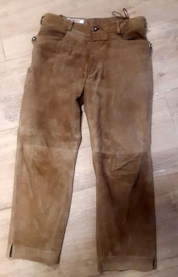 Pánské kožené kalhoty pas 92 cm - Pánské oblečení