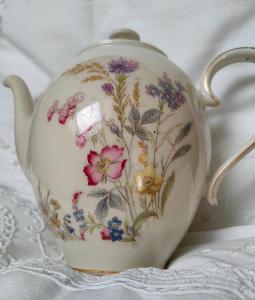 Nádherný starý porcelán Bohemia Royal Ivory luční kvítí, staré značení