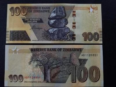 100 DOLLARS - ZIMBABWE 2020(2022) - Afrika - UNC !!!.