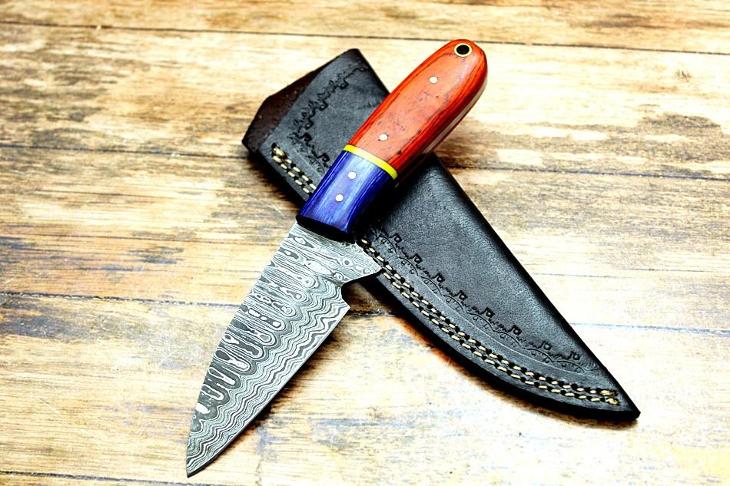 100/ Damaškový lovecky nůž. Rucni vyroba - Sport a turistika