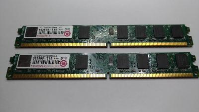 Pamět RAM DIMM DDR2 2 x 2GB, 667MHz, CL5, Transcend 