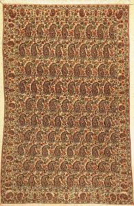 Perský orientální ručně vázaný koberec Qom Ghom Írán 210x140, cca 1940