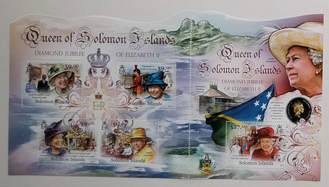 Šalamúnove ostrovy 2012 21€ 60. výročie vlády kráľovnej Alžbety II. - Filatelia