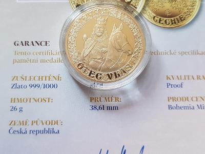 Pamětní mince Karel IV. - Měď zušlechtěná zlatem - PROOF