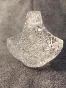 Cukřenka, košíček, broušené sklo, Bohemia Crystal, 20. st.