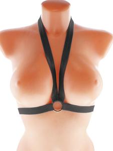 Body harness otevřená podprsenka sexy elastický postroj černý XL