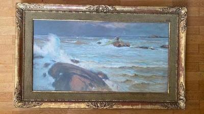 Zcela výjimečná stará malba - Nymfa v moři - okruh Beneše Knüpflera 