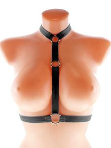 Body harness otevřená podprsenka sexy elastický postroj černý XS