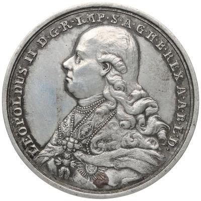 Cínová medaile | Leopold II., 1790 - 1792 | korunovace v Praze