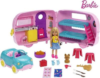 Mattel Panenka Barbie Chelsea a karavan FXG90