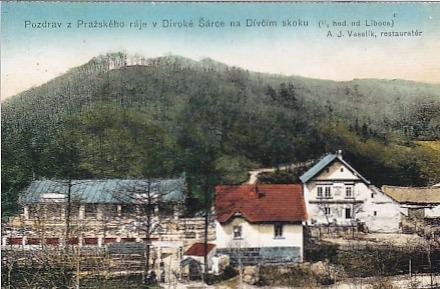 Praha, Divoká Šárka na Dívčím skoku, kolem r.1915,  reprint