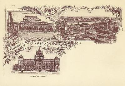 Praha, série nejstarších pohledů Prahy,  reprint