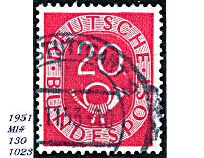 BRD 1951, číslo a poštovní trubka