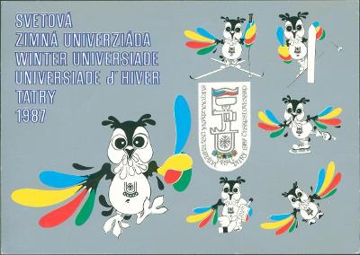 26A574 Světová zimní univerziáda Tatry 1987, příležitostné razítko