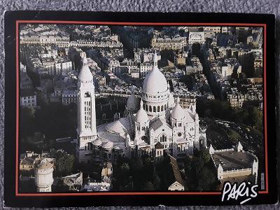 Pohlednice PAŘÍŽ - SACRE COEUR • letecký pohled 