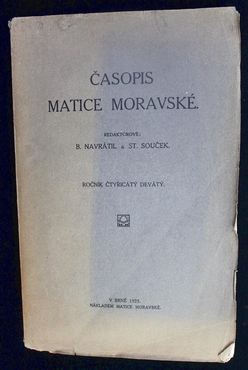 Časopis Matice Moravskej 1925 (l1) - Odborné knihy