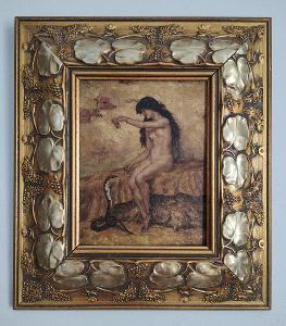 Dívka s kobrou olej dřevo Secese Impresionismus rok 1909