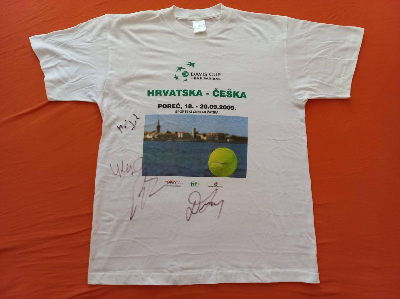 Tričko Davis Cup 2009 - Podpisy Berdych, Štefan, Hájek, Dlhý - Zberateľstvo