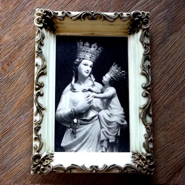 starý obrázek v secesním zlaceném rámu Madona s Jezulátkem 180x130mm - Umění