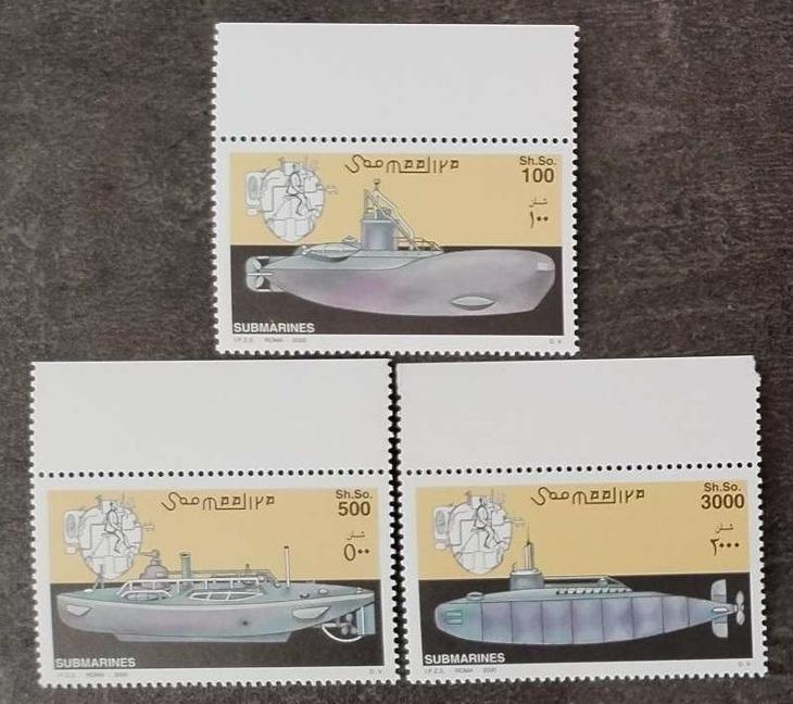 Somálsko 2000 Mi.815-7 14€ Ponorky a podvodné lode - Filatelia