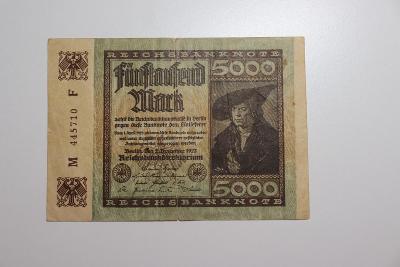 Německo, 5000 mark 1922 série MF