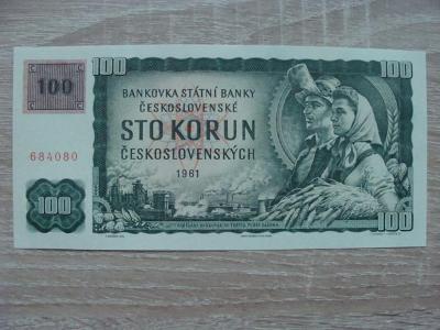 100 Kčs 1961 G 684080 kolek UNC originál foto TOP bankovka z mé sbírky