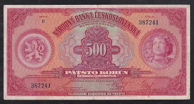 VZÁCNÁ 500 KORUNA 1929 NEPERFOROVANÁ - STAV 1-!