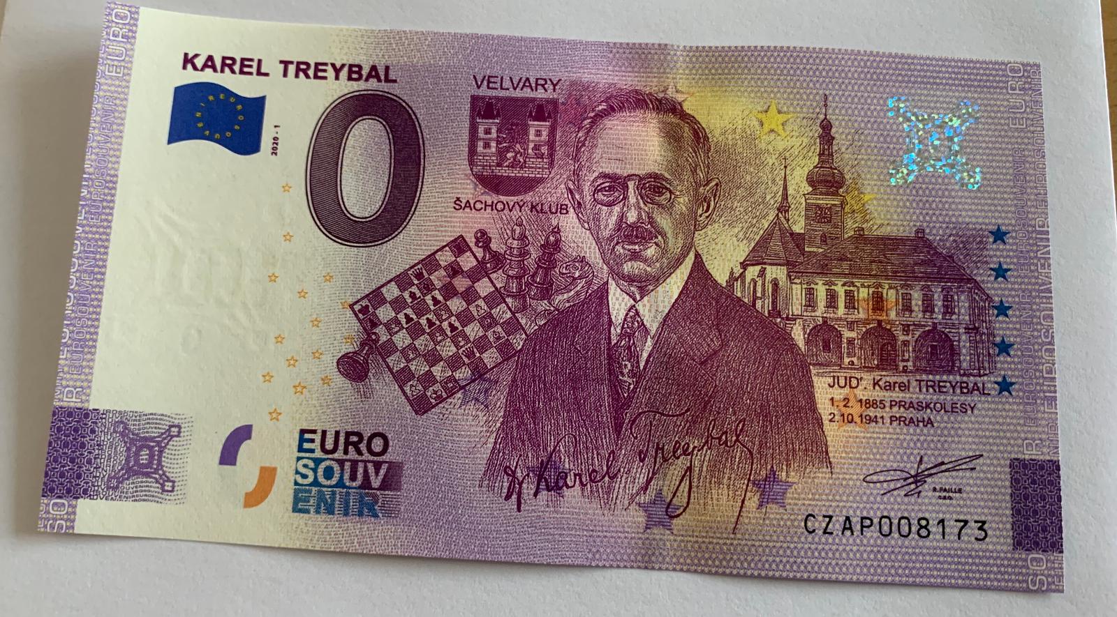 0 Euro Souvenir bankovka - Karel Treybal - Anniversary - Zberateľstvo