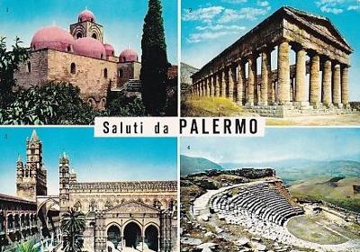 Itálie, ostrov Sicilia, Palermo, památky a hora Monte Pellegrino, 2 ks