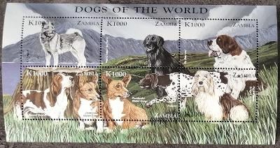 Zambie 1999 6€ Psi a jejich rasy, Domácí fauna, Welsh Corgi, Bernardýn
