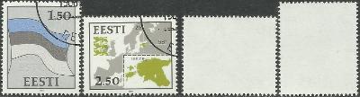 Estónsko 1991 č.10,11, mapa, vlajka