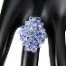 Prepychový obrovský prsteň s prírodnými nádhernými tanzanitmi - Starožitné šperky