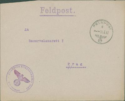 12B1298 Dopis - polní pošta - Reservelazaret I. Praha