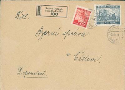12B1303 Firemní dopis Kolářovy výrobky Praha , 5-páska známek