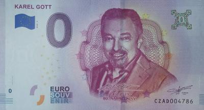 0 EURO Karel GOTT Souvenir bankovka TOP stav